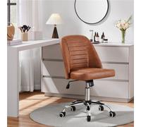 Yaheetech Swivel Office Desk Chair With Adjustable Height - Retro Brown