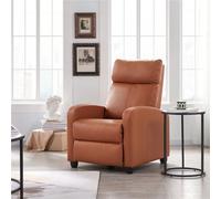 Yaheetech Tan Pu Leather Recliner Chair With Pocket