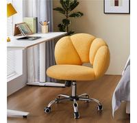 Yaheetech Upholstered Desk Chair With Cloud Shaped Backrest - Yellow