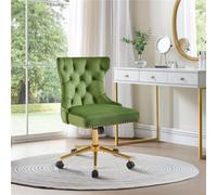 Yaheetech Upholstered Home Office Chair With Adjustable Height - Green