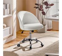 Yaheetech Velvet Swivel Desk Chair With Adjustable Seat Height - White