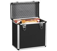 Yaheetech Vinyl LP Storage Box Case, Aluminum 12'' Record Storage Case 50 LPs DJ Flight Storage Box Holds 50pcs Albums, Black