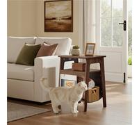 Yaheetech Walnut Classic Wooden End Table With Cat House & Scratching Board