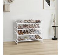 Yaheetech White 4 Tier Expandable Iron Mesh Wire Shoe Rack For Hallway