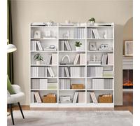 Yaheetech White 7 Layer Modern Open Shelf Bookcase With Top Open Compartment