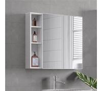Yaheetech White Bathroom 2-Tier Wall-Mounted Cabinet With 2 Mirrored Doors