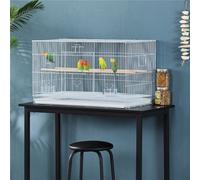 Yaheetech White Bird Cage Flight Cage Extra Space W/ Slide-Out Tray And Wood Perches