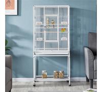 Yaheetech White Mobile Metal Bird Cage W/ Detachable Stand Large