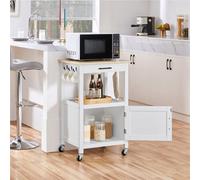 Yaheetech White Rolling Kitchen Cart