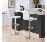 Yaheetech White Set Of 2 Pu Leather Dining Chairs With Backrest