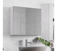Yaheetech White Wall-Mounted Storage Cabinet With Three Mirror Doors