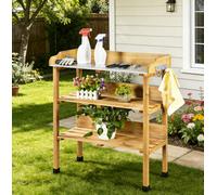 Yaheetech Wood 3-Tier Fir Outdoor Potting Bench Table With Storage Shelf