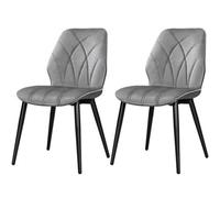 Yaheetech Yaheetch Set Of 2 Velvet Dining Kitchen Chairs With Metal Legs Light Grey