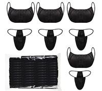 Yahenda 100 Piece Set of Disposable Bras and Thongs, Black, Black, 100 Piece Set
