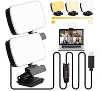 Yahenda 2 Pack Video Conference Lighting Panel Webcam Lighting for Remote Working with Clip 120 LED Beads 3000K-6500K USB Cable 3 Colors for Selfie Fill Light Live Streaming Computer Online Meeting