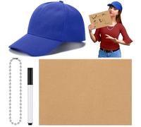 Yahenda 4 Pcs Halloween Couples Costume for Women Royal Blue Adjustable Baseball Cap Large Silver Steel Ball Necklace Kraft Paper Card and Pen for Halloween Cosplay Party
