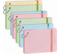 Yahenda 400 Pcs Colored Index Cards 3x5 Inch Flash Cards with Grid-lined Graph Paper & Ring Waterproof Covers Notecards for Back to School Office Supplies Taking to Do List