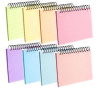 Yahenda 400 Pcs Spiral Index Cards 4x6 Inches Flash Cards with Rings Grid-lined Notecards Index Note Books with Waterproof Cover for Studying Back to School Office Supplies Taking to Do List (8 Color)