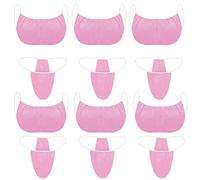 Yahenda 50 Pieces Disposable Bras and Panties for Spa Women Disposable Bikini Thong Underwear, Tan,Pink, M