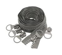 YaHoGa #20 Super Large Plastic Zipper Heavy Duty Zippers by The Yard Bulk 2 Yards with 5pcs Sliders for DIY Sewing Tailor Crafts Bags Tents Boat Cover Canvas (Grey 2 Yards)