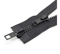YaHoGa 2PCS 100cm #5 Two Way Separating Jacket Zipper for Sewing Jacket Coat Molded Plastic Vislon Zippers Bulk (40" TW Black)