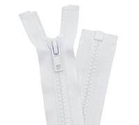 YaHoGa 2PCS 23 Inch #5 Separating Jacket Zippers for Sewing Coats Jacket Zipper Replacement Plastic Zippers Bulk (23" White)