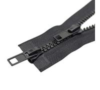 YaHoGa 2PCS 44 Inch #5 Two Way Separating Jacket Zipper for Sewing Jacket Coat Molded Plastic Vislon Zippers Bulk (44" TW Black)