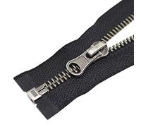 YaHoGa 2PCS #5 18 Inch Antique Silver Separating Jacket Zipper Y-Teeth Gunmetal Metal Zippers for Jackets Sewing Coats Crafts (18" Anti-Silver)