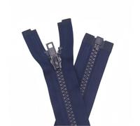 YaHoGa 2PCS #5 26 inch Separating Jacket Zippers for Sewing Coats Jacket Zipper Molded Plastic Zippers Bulk (26" Navy Blue)