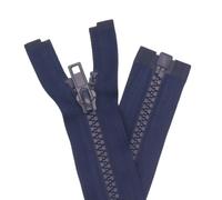 YaHoGa 2PCS #5 27 inch Separating Jacket Zippers for Sewing Coats Jacket Zipper Replacement Plastic Zippers Bulk (27" Navy Blue)