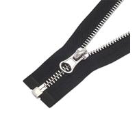 YaHoGa 2PCS #5 29 Inch Silver Separating Jacket Zipper Y-Teeth Metal Zippers for Jackets Sewing Coats Crafts (29" Silver)