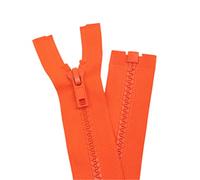 YaHoGa 2PCS #5 30 inch Separating Jacket Zippers for Sewing Coats Jacket Zipper Orange Red Molded Plastic Zippers Bulk (30" Orange Red)