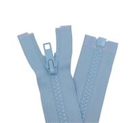 YaHoGa 2PCS #5 8 inch Separating Jacket Zippers for Sewing Coats Jacket Zipper Molded Plastic Zippers Bulk (8" Light Blue)
