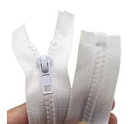 YaHoGa 2PCS 6 Inch #5 Separating Jacket Zippers for Sewing Coats Jacket Zipper White Molded Plastic Zippers Bulk (6" White)