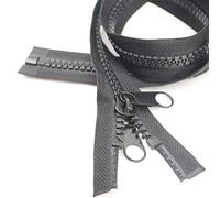 YaHoGa 2PCS 60 Inch #10 Separating Large Plastic Zippers Black Tape with Double Pull Tab Slider Heavy Duty Zippers for Sewing, Sleeping Bag, Canvas, Boat, Cover, Trampoline, Dog Bed, Tent (60" 2pcs)