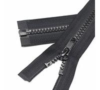 YaHoGa 2PCS 70cm #5 Separating Jacket Zippers for Sewing Coats Jacket Zipper Black Molded Plastic Zippers Bulk (28" 2pcs)