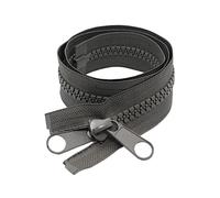 YaHoGa 36 Inch #10 Large Separating Plastic Zipper Double Pull Tab Gray