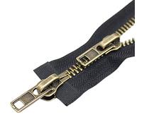 YaHoGa #8 28 Inch Two Way Separating Jacket Zipper Large Antique Brass Metal Zippers for Jackets Coats Sewing Crafts (28" TW Anti-Brass)