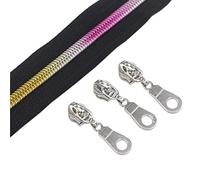 YaHoGa 9 m Rainbow Endless Zip Sold by the Metre 6 mm Spiral (Black)