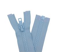 YaHoGa Pack of 2 63 cm Zip Plastic 5 mm Separable Zip for Jackets Light Blue