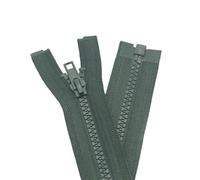 YaHoGa Pack of 2 63 cm Zip Plastic 5 mm Separable Zip for Jackets Olive Green