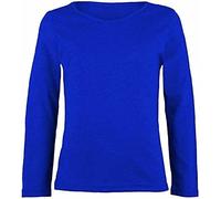 YAHOMI Kids Plain Basic Long Sleeve Top T-Shirt Tops Crew Uniform TEE Boys and Girls Plain T-Shirts 2-13 Years (UK, Age, 13 Years, Regular, Navy)