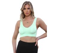 YAHOMI Super Comfort Bra Ladies Seamless Sports Bra Womens Padded Sports Bras/Sleep Bras for Girls in Yoga Bralette Leisure Stretch Crop Tops Vest(Green, Large)
