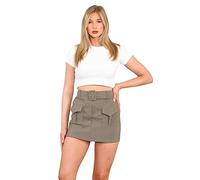 YAHOMI® Women’s Cargo Skorts Ladies High Waisted Double Side Pockets Elegant Belted Design-Stylish Summer Shorts - Outdoor Skirt- UK Size S to 2XL (as8, Alpha, x_l, Regular, Regular, Khaki)