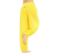 YAHOMI® Womens Plain & Printed Alibaba Harem Ankle Cuff Elastic Waist Italian Yoga Trousers Full-Length Slim Fit Gym Sports Casual Pants Yellow-XLarge