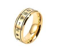 YAHOYA 8mm Stainless Steel Digimon Ring Angemon Angewomon Holy Rings For Women Men Rotate Spinner Rings