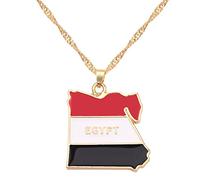 YAHOYA Africa Egypt Ghana Nigeria Rwanda Brazil Map Countries in the world Pendant Necklace Women Men's Chain Hip Hop Style Jewelry