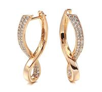 YAHOYA Fashion Geometric Cross Earrings for Women Inlay Natural Zircon Rose Gold Color Long Drop Earring Vintage Jewelry