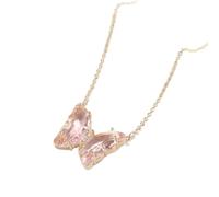 YAHOYA Fashion Style Women's Fantasy Glass Crystal Butterfly Pendant Charm Necklace Birthday Party Jewelry