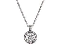 YAHOYA Five-Pointed Star Magic Array Pendant for Men Retro Geometric Necklace with Stainless Steel Chain
